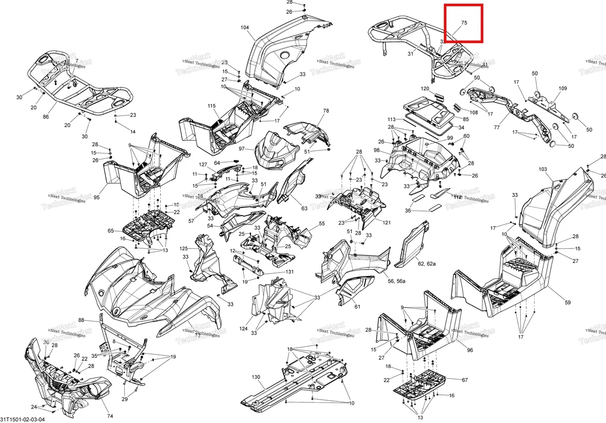 Деталь 705005304 на схеме узла 2015 Can-Am OUTLANDER L 500 EFI Body And Accessories