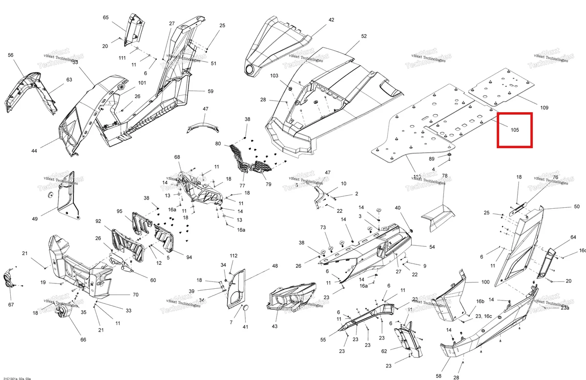 Деталь 705005415 на схеме узла 2013 Can-Am COMMANDER LTD 1000 Body And Accessories