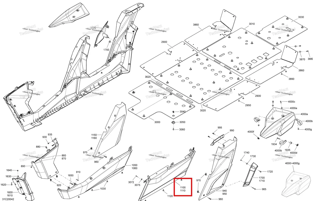 Деталь 705005425 на схеме узла 2020 Can-Am Commander MAX 1000R EFI Body - Mid Section - Asphalt Grey