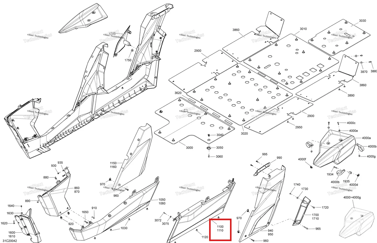 Деталь 705005426 на схеме узла 2020 Can-Am Commander MAX 1000R EFI Body - Mid Section - Asphalt Grey