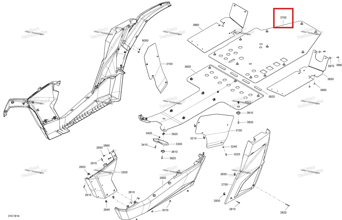 Деталь 705005480 на схеме узла 2018 Can-Am MAVERICK Body Central Part Maverick - Bright White Models