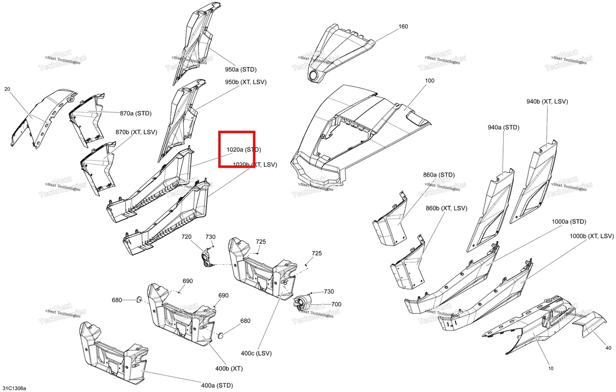 Деталь 705005547 на схеме узла STD, XT, LSV Body And Accessories