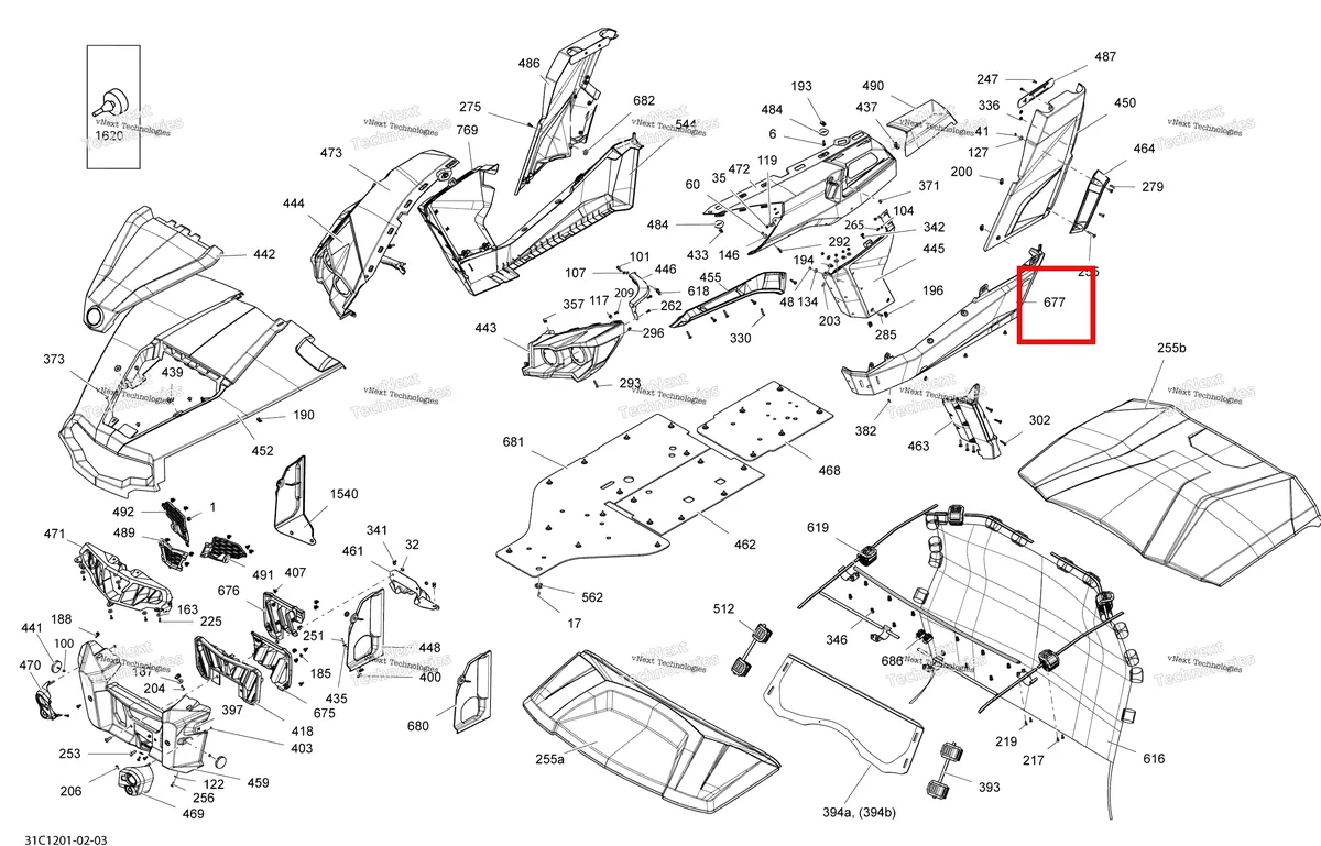 Деталь 705005548 на схеме узла 2012 Can-Am Commander LTD, 1000 EFI Body And Accessories