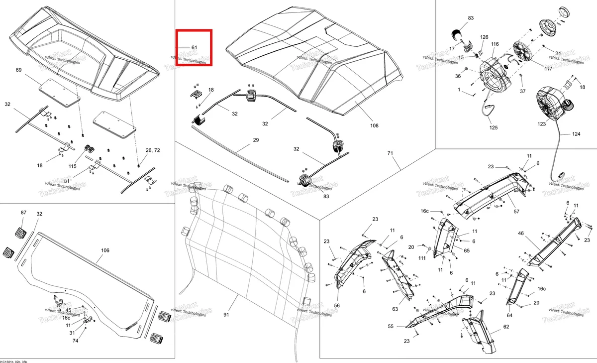 Деталь 705005669 на схеме узла 2013 Can-Am COMMANDER LTD 1000 Body And Accessories Kit