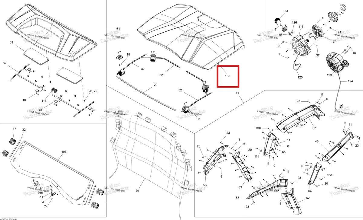 Деталь 705005670 на схеме узла 2013 Can-Am COMMANDER LTD 1000 Body And Accessories Kit