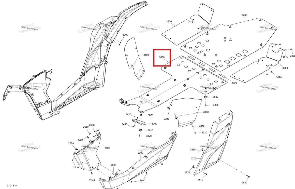Деталь 705005798 на схеме узла 2018 Can-Am MAVERICK Body Central Part Maverick - Bright White Models