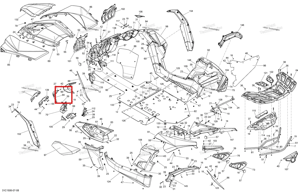 Деталь 705005824 на схеме узла 2015 Can-Am MAVERICK 1000_XMR Body And Accessories