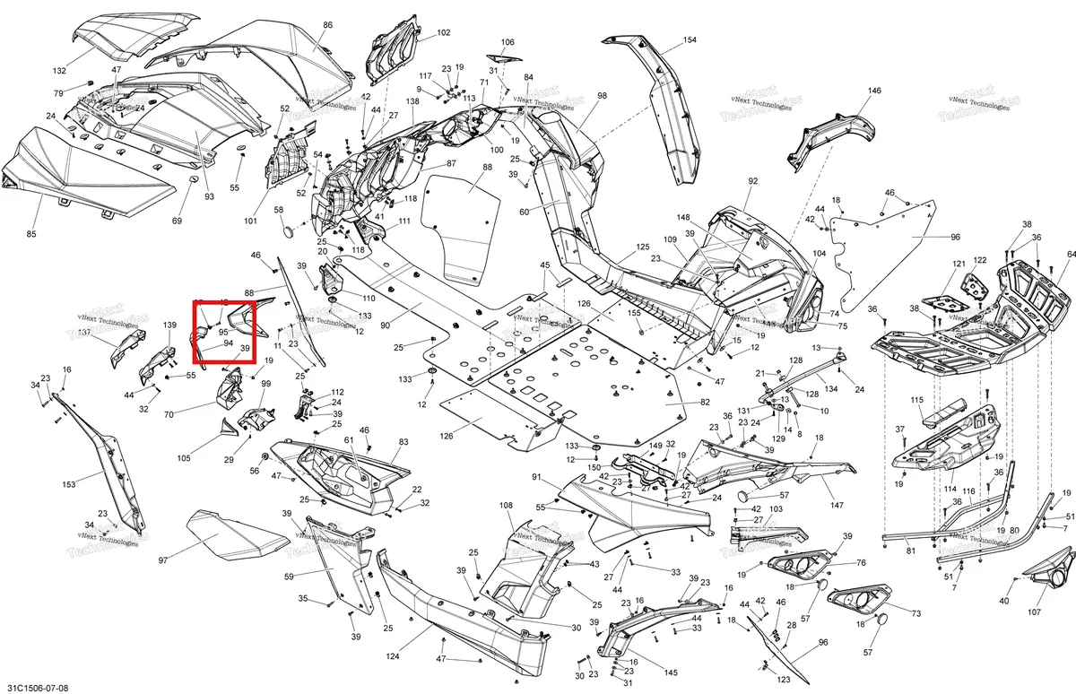 Деталь 705005825 на схеме узла 2015 Can-Am MAVERICK 1000_XMR Body And Accessories