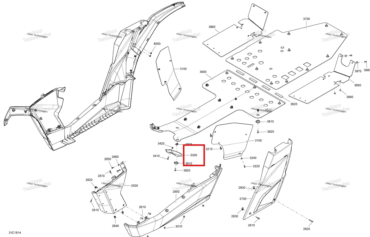Деталь 705006039 на схеме узла 2018 Can-Am MAVERICK Body Central Part Maverick - Bright White Models