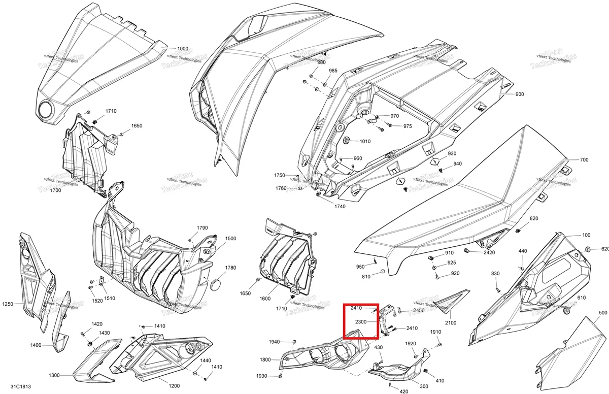 Деталь 705006079 на схеме узла 2018 Can-Am MAVERICK Body Front Part Maverick - Bright White Models