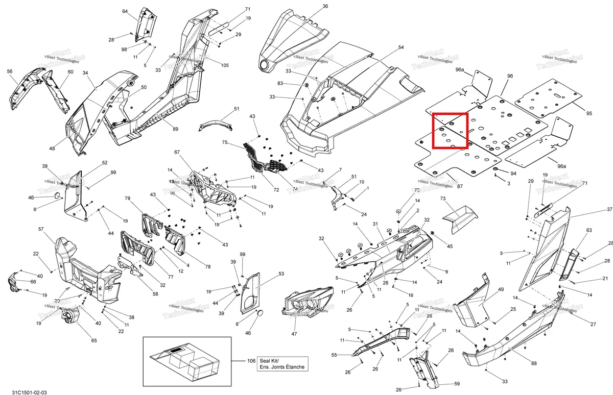 Деталь 705006123 на схеме узла 2015 Can-Am COMMANDER 1000_STD_DPS_XT_XTP Body And Accessories