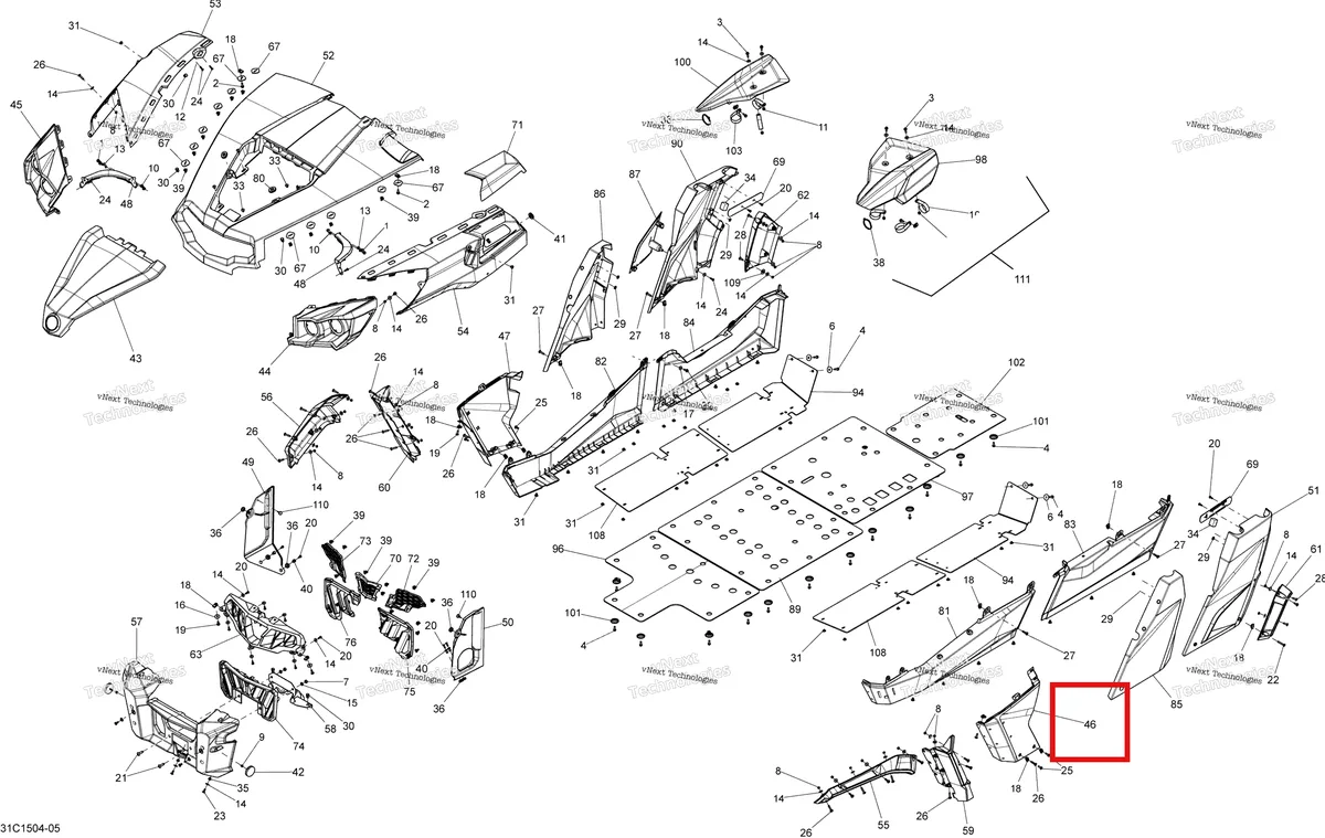 Деталь 705006378 на схеме узла 2015 Can-Am COMMANDER MAX 1000_DPS_XT Body And Accessories