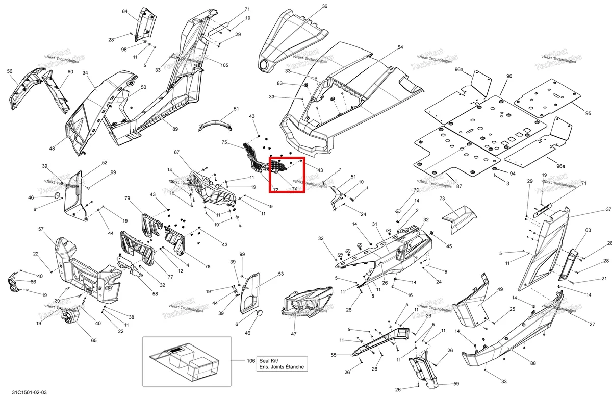 Деталь 705006379 на схеме узла 2015 Can-Am COMMANDER 1000_STD_DPS_XT_XTP Body And Accessories
