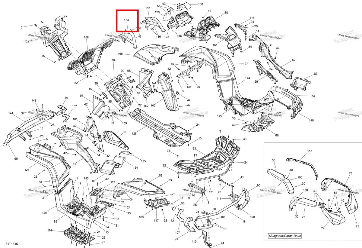 Деталь 705006385 на схеме узла 2013 Can-Am OUTLANDER 1000EFI XMR Body And Accessories