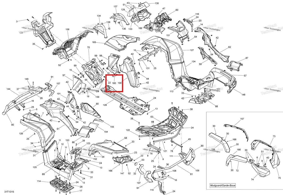 Деталь 705006493 на схеме узла 2013 Can-Am OUTLANDER 1000EFI XMR Body And Accessories