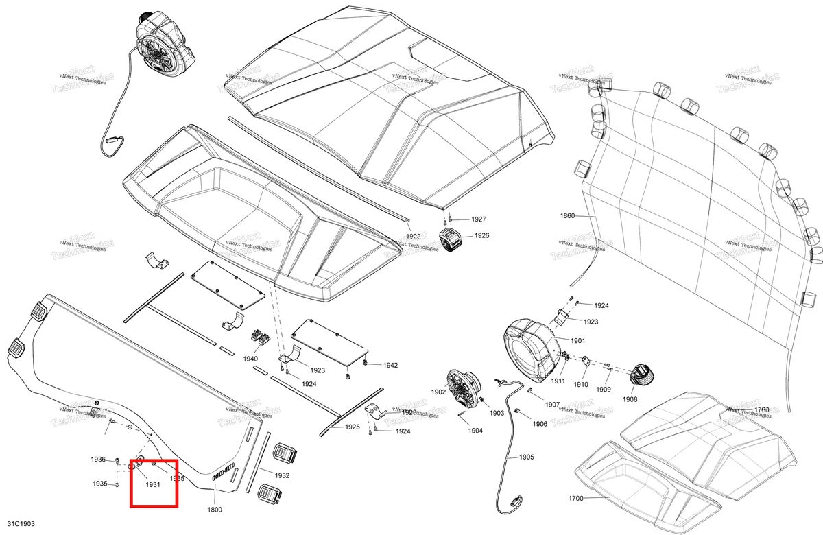 Деталь 705006537 на схеме узла 2019 Can-Am Commander 1000R EFI Body And Accessories - Accessories - Package Ltd