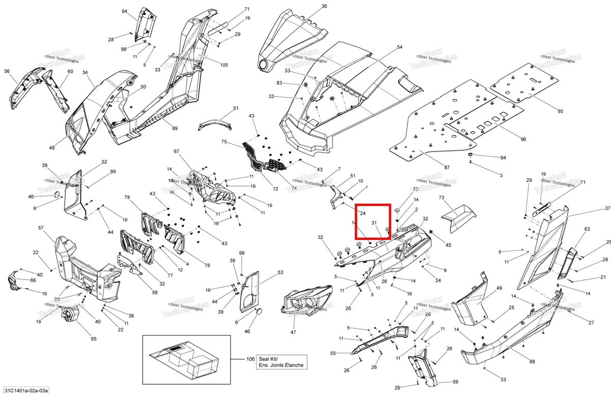 Деталь 705006754 на схеме узла 2014 Can-Am COMMANDER 1000 STD, DPS, XT, XT-P Body And Accessories