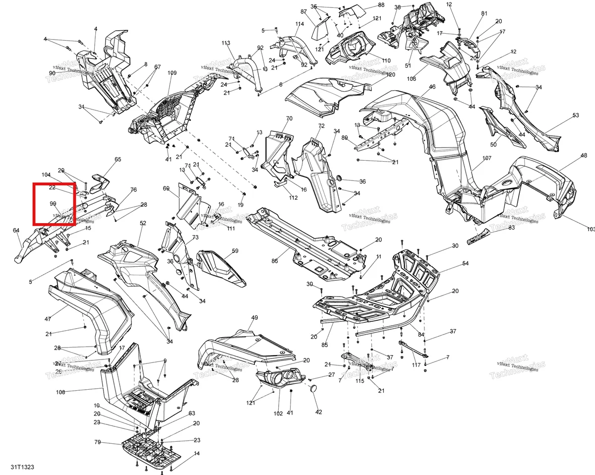Деталь 705006876 на схеме узла 2013 Can-Am OUTLANDER 650EFI XMR Body And Accessories