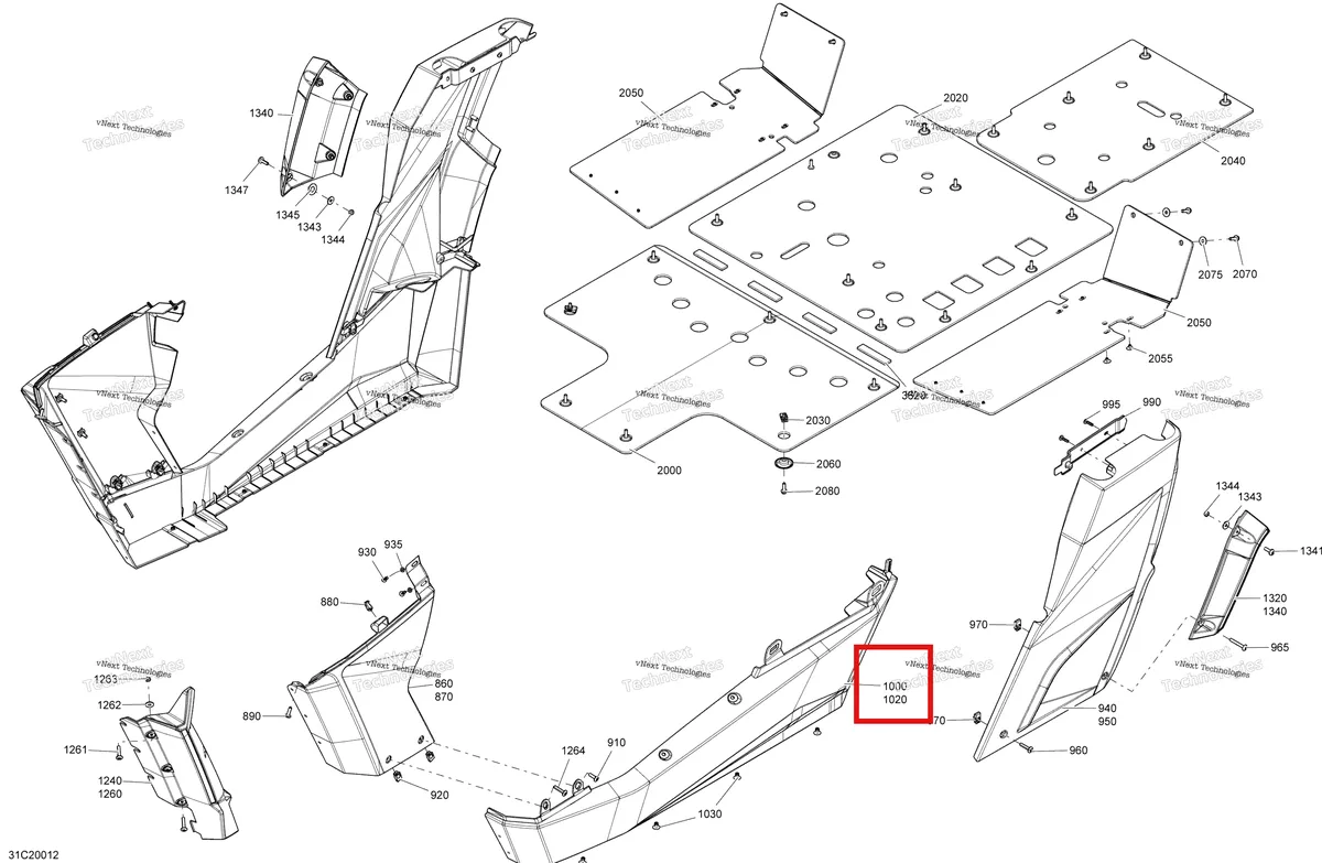 Деталь 705006993 на схеме узла 2020 Can-Am Commander 1000R EFI Body - Mid Section - Asphalt Grey