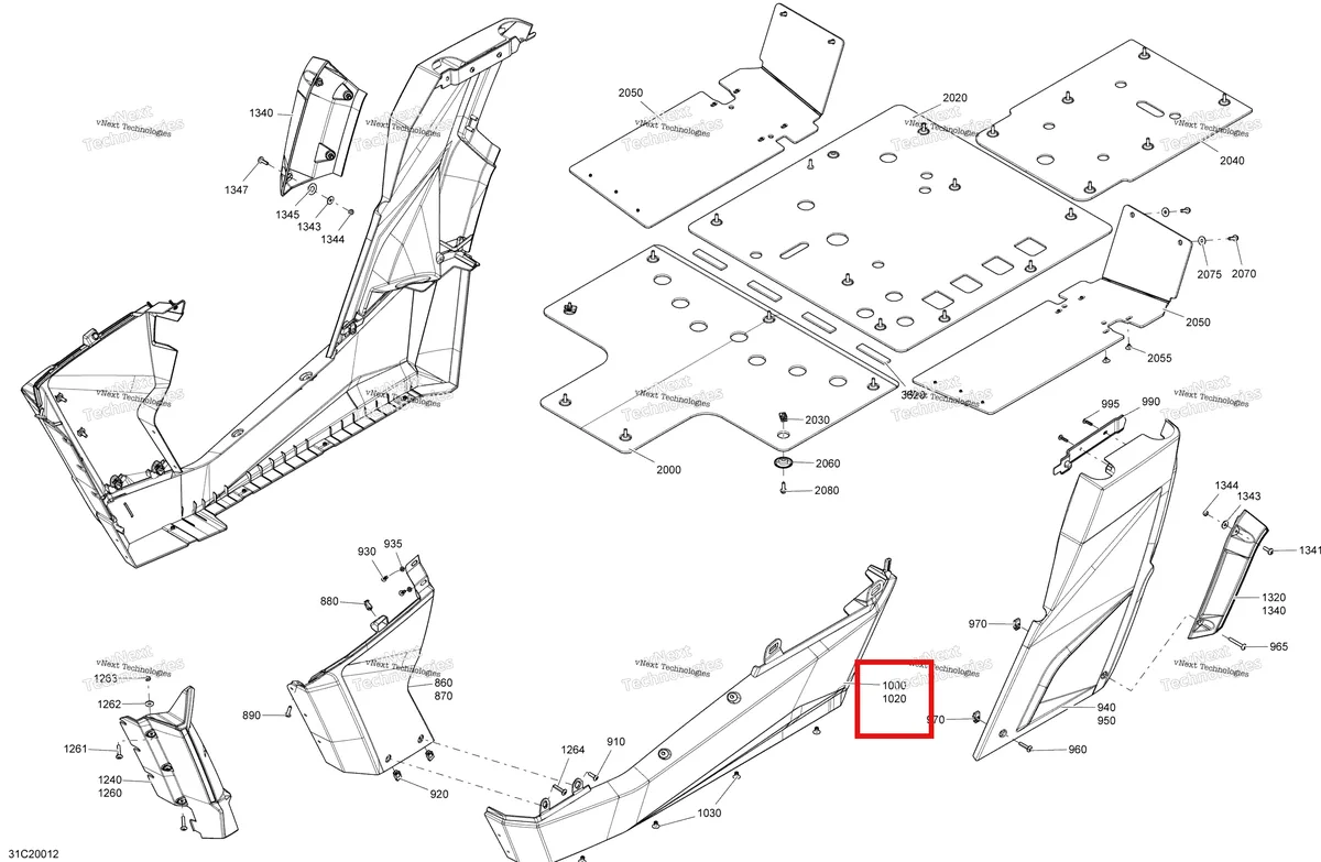 Деталь 705006994 на схеме узла 2020 Can-Am Commander 1000R EFI Body - Mid Section - Asphalt Grey