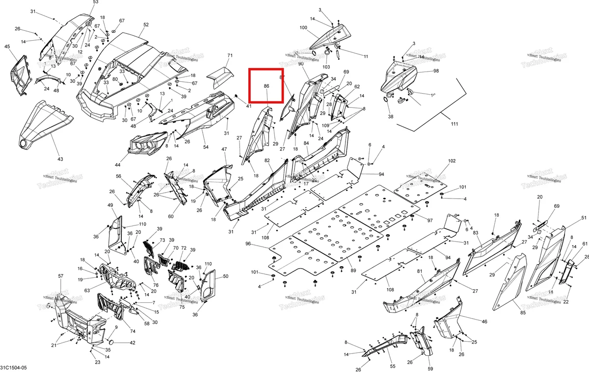 Деталь 705007024 на схеме узла 2015 Can-Am COMMANDER MAX 1000_DPS_XT Body And Accessories
