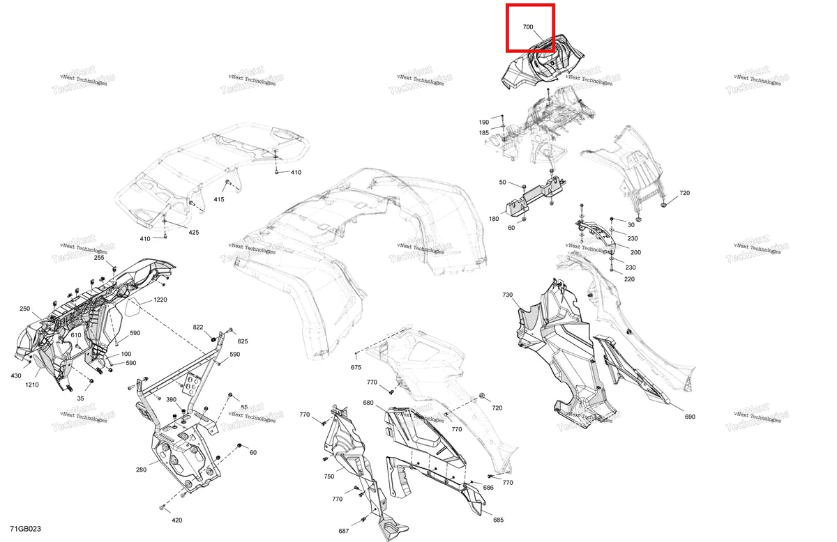 Деталь 705007066 на схеме узла Body - Front Section