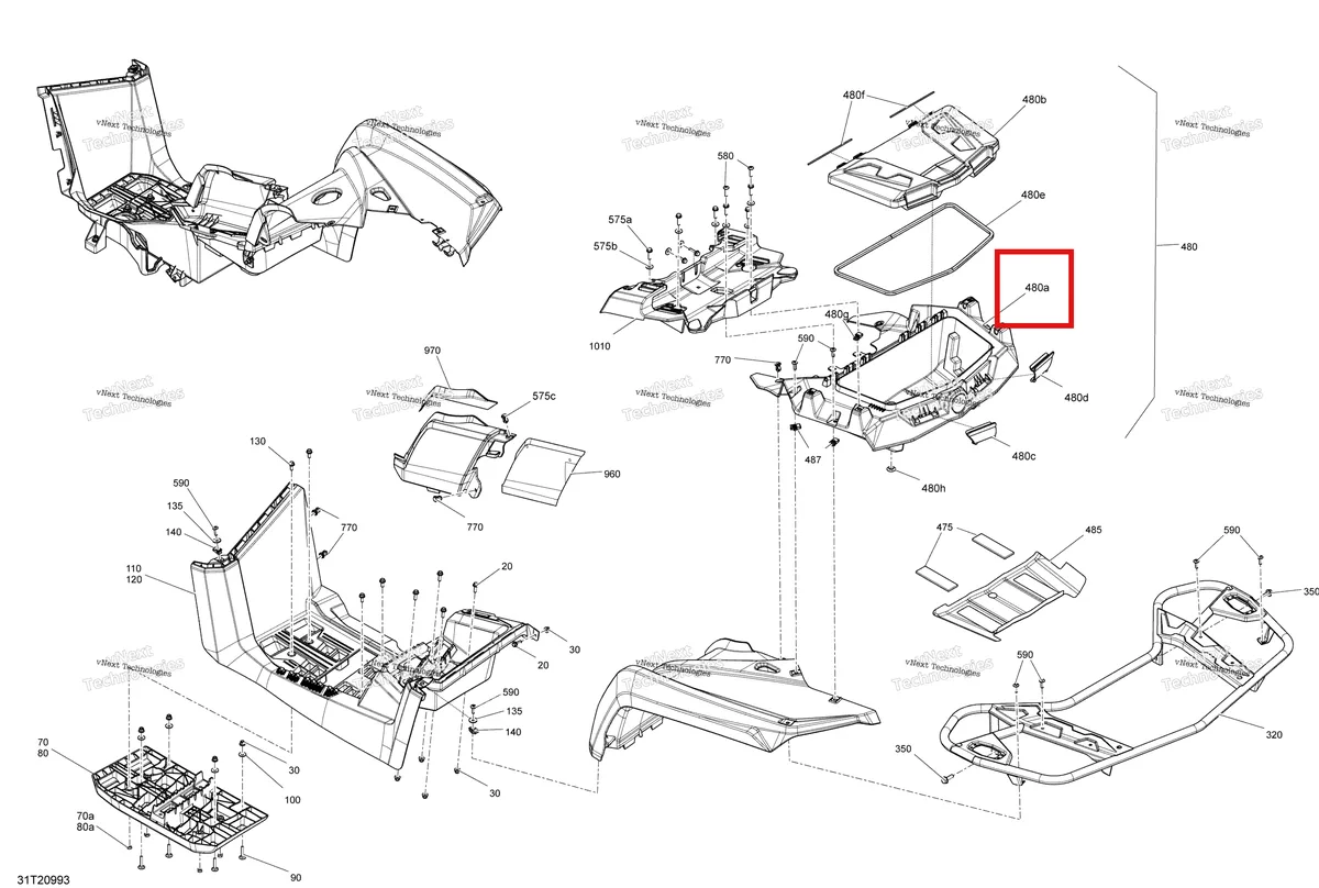 Деталь 705007136 на схеме узла 2021 Can-Am Outlander MAX 6X6 - 450 EFI - DPS Body - Rear Section