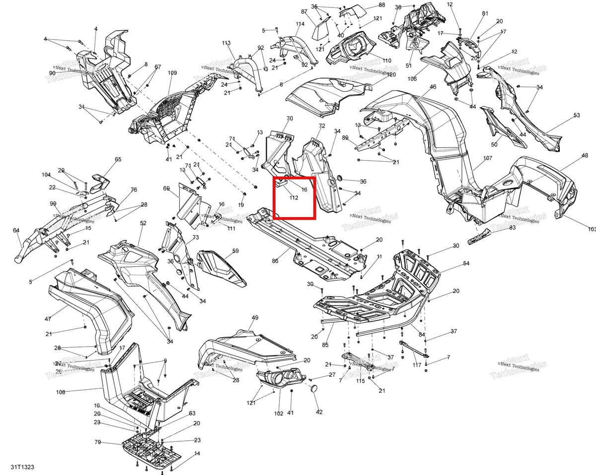 Деталь 705007141 на схеме узла 2013 Can-Am OUTLANDER 650EFI XMR Body And Accessories