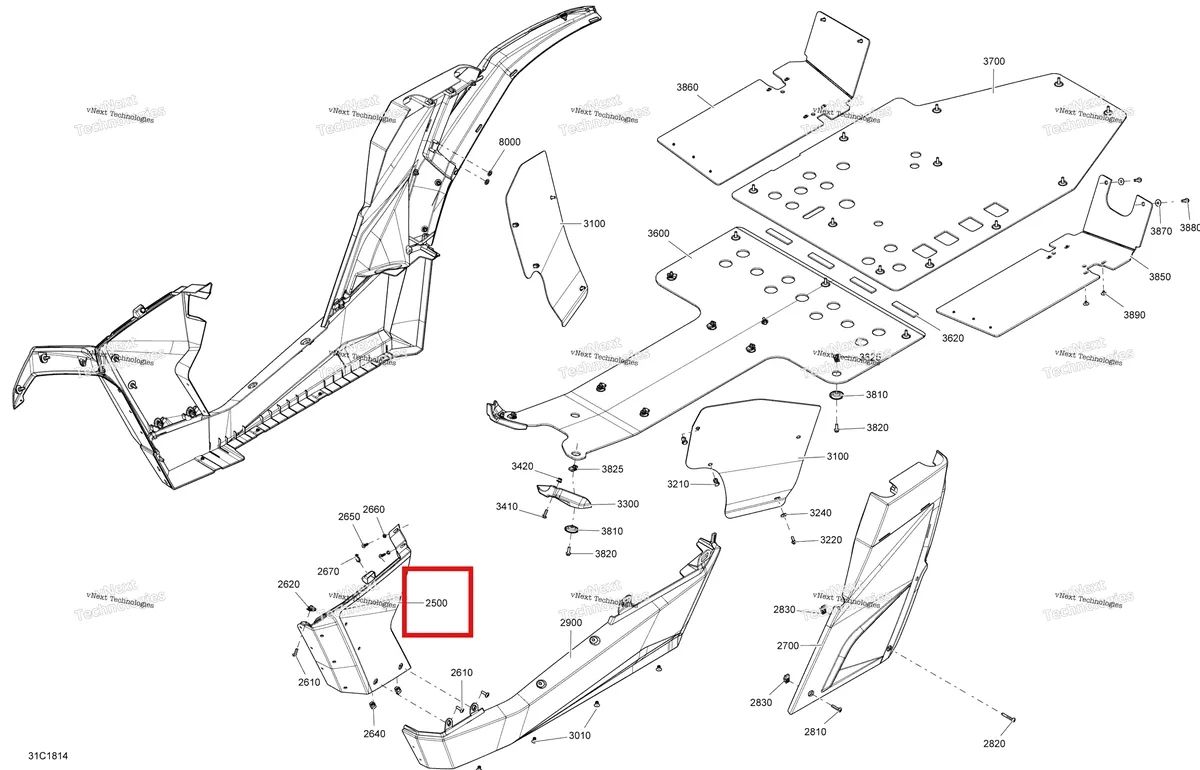 Деталь 705007359 на схеме узла 2018 Can-Am MAVERICK Body Central Part Maverick - Bright White Models