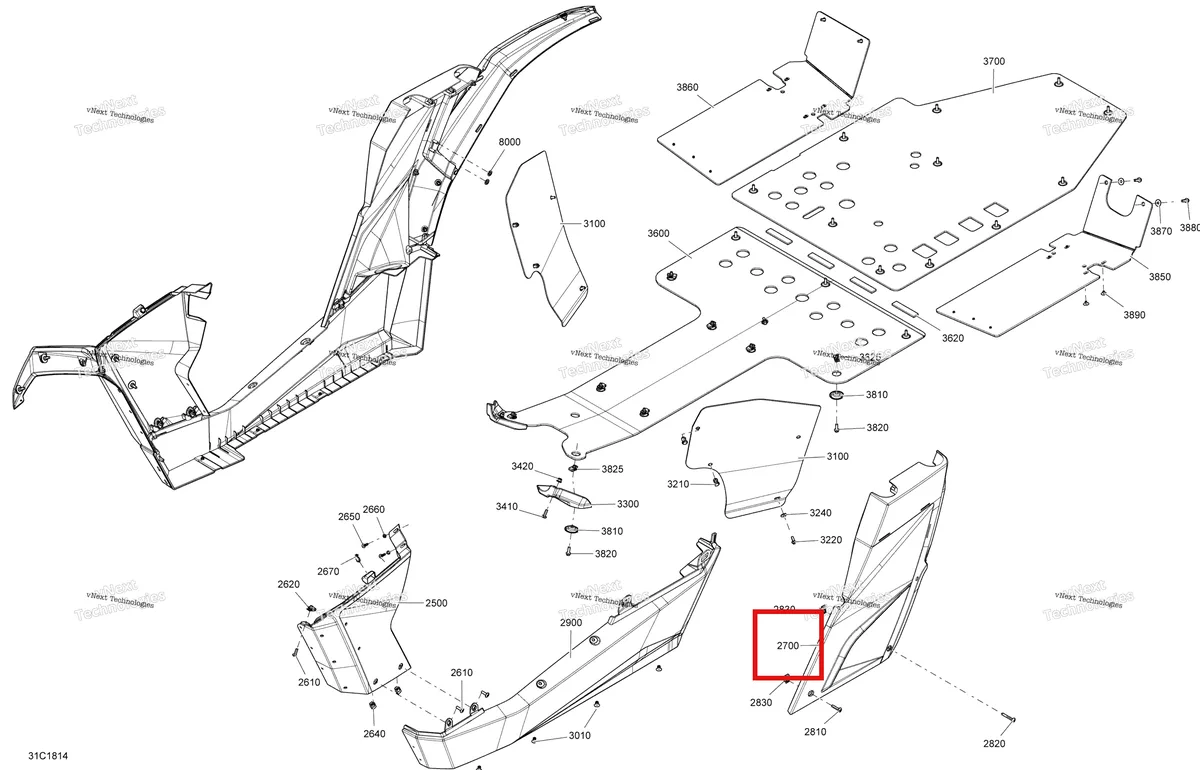 Деталь 705007362 на схеме узла 2018 Can-Am MAVERICK Body Central Part Maverick - Bright White Models