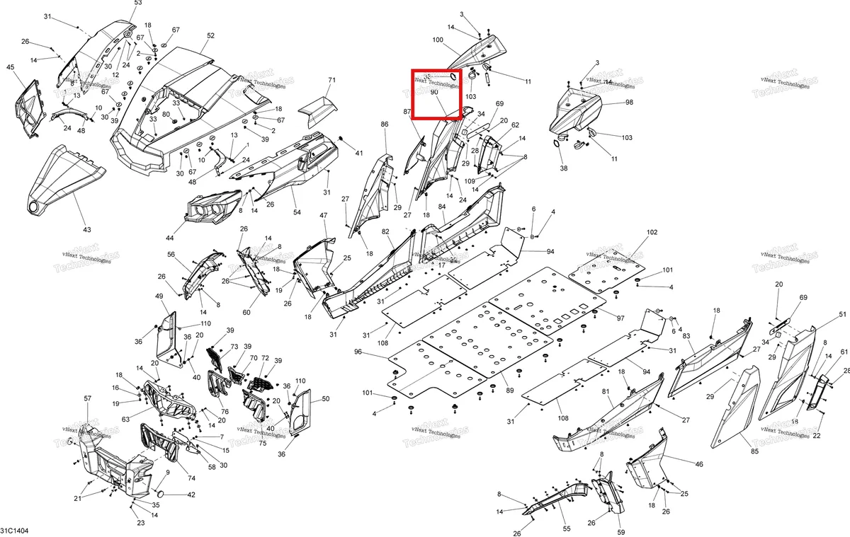 Деталь 705007622 на схеме узла 2014 Can-Am COMMANDER MAX 1000_DPS, XT Body And Accessories