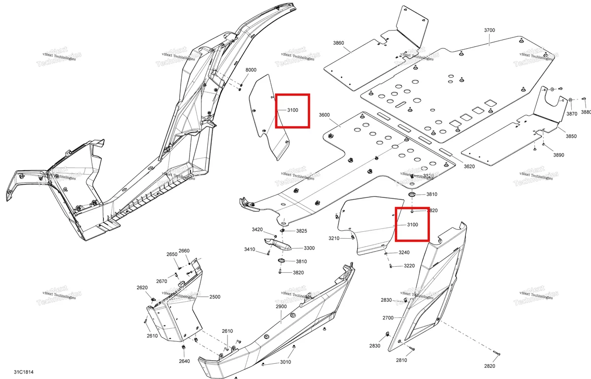 Деталь 705007827 на схеме узла 2018 Can-Am MAVERICK Body Central Part Maverick - Bright White Models