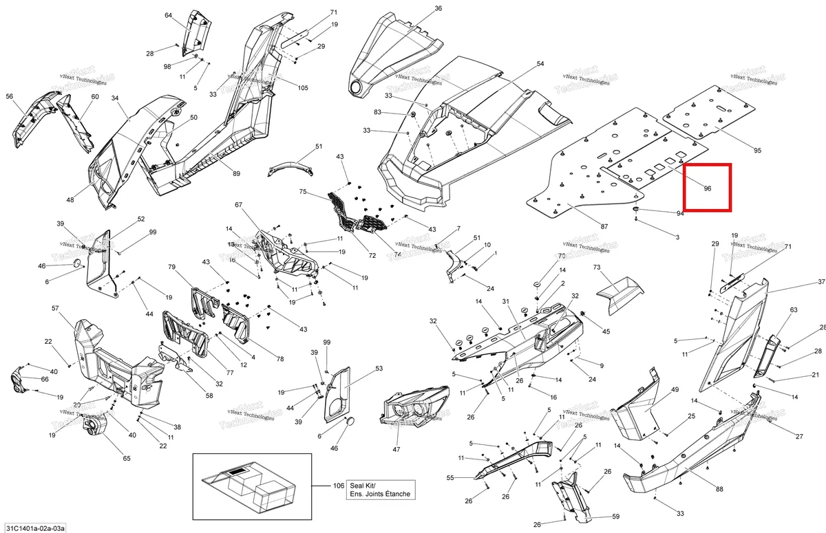 Деталь 705007883 на схеме узла 2014 Can-Am COMMANDER 1000 STD, DPS, XT, XT-P Body And Accessories