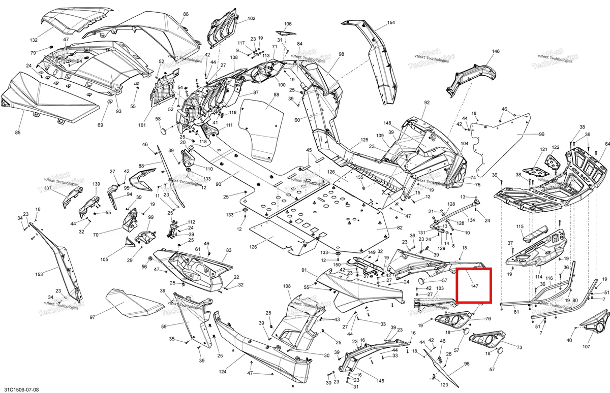 Деталь 705007910 на схеме узла 2015 Can-Am MAVERICK 1000_XMR Body And Accessories