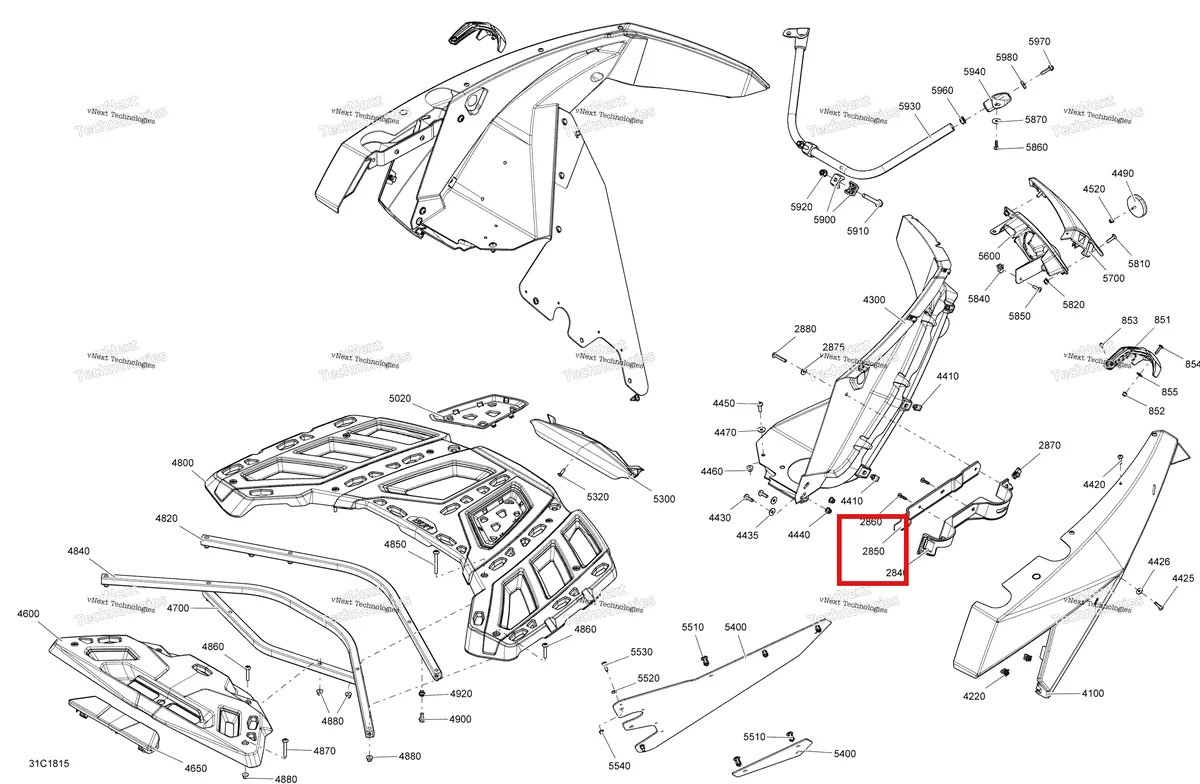 Деталь 705007917 на схеме узла 2018 Can-Am MAVERICK Body Rear Part Maverick - Bright White Models