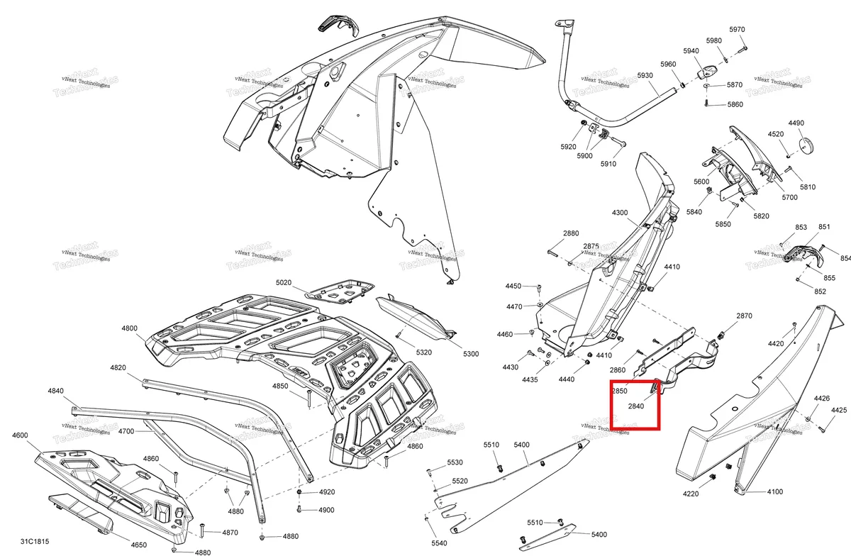 Деталь 705007918 на схеме узла 2018 Can-Am MAVERICK Body Rear Part Maverick - Bright White Models