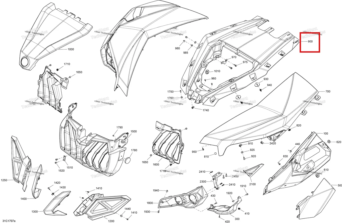 Деталь 705007960 на схеме узла 2017 Can-Am Maverick MAX Body And Accessories - Front Section All Models