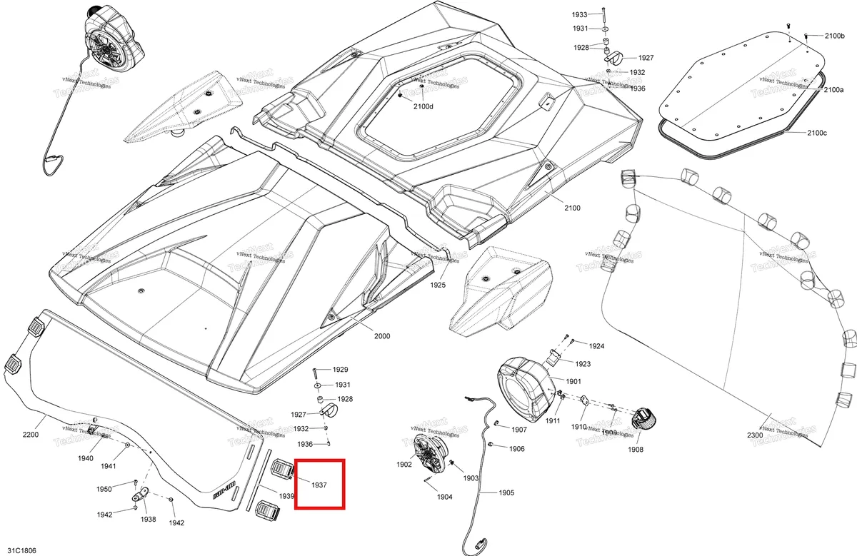 Деталь 705007961 на схеме узла 2018 Can-Am COMMANDER MAX 1000R EFI Body Accessories - Commander Max - Package Ltd