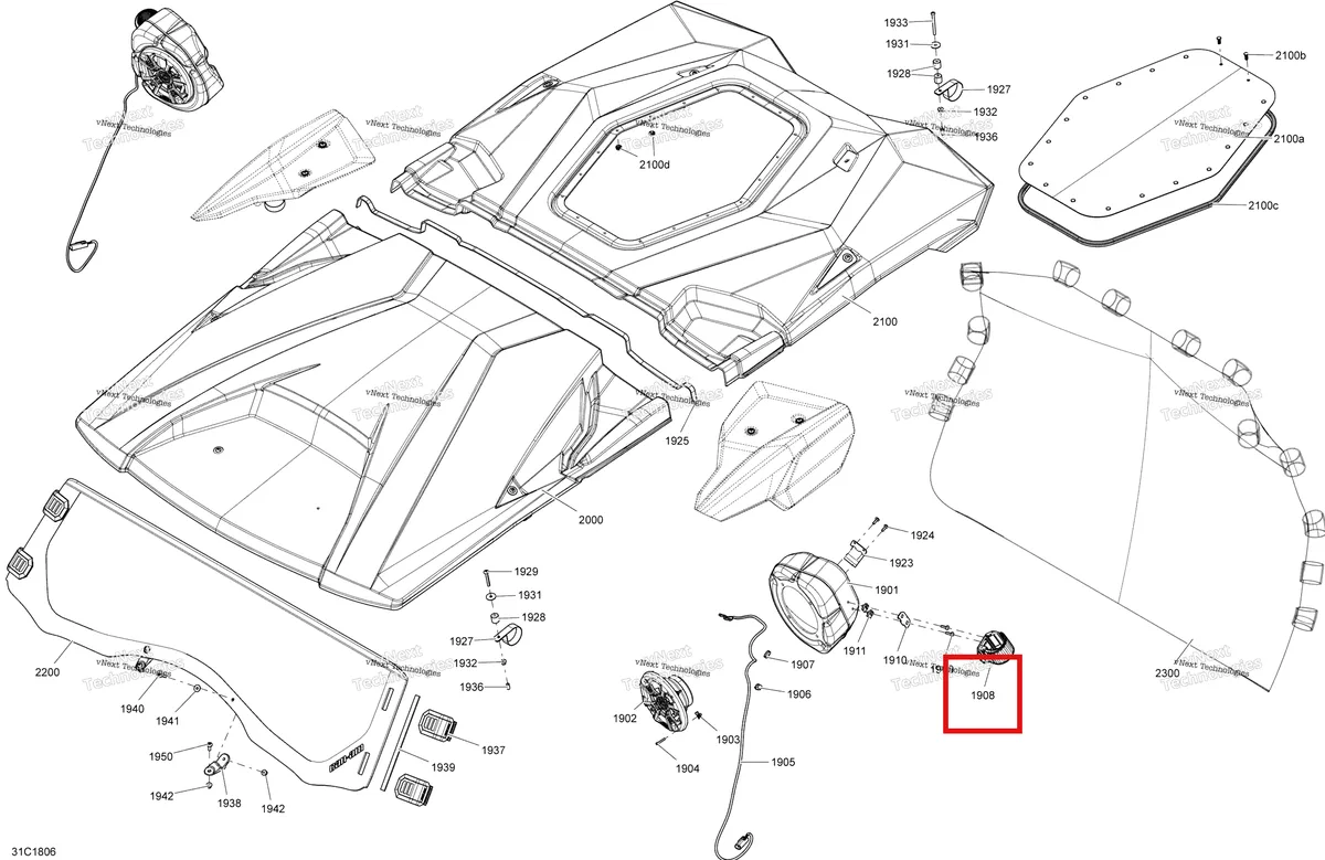 Деталь 705007962 на схеме узла 2018 Can-Am COMMANDER MAX 1000R EFI Body Accessories - Commander Max - Package Ltd