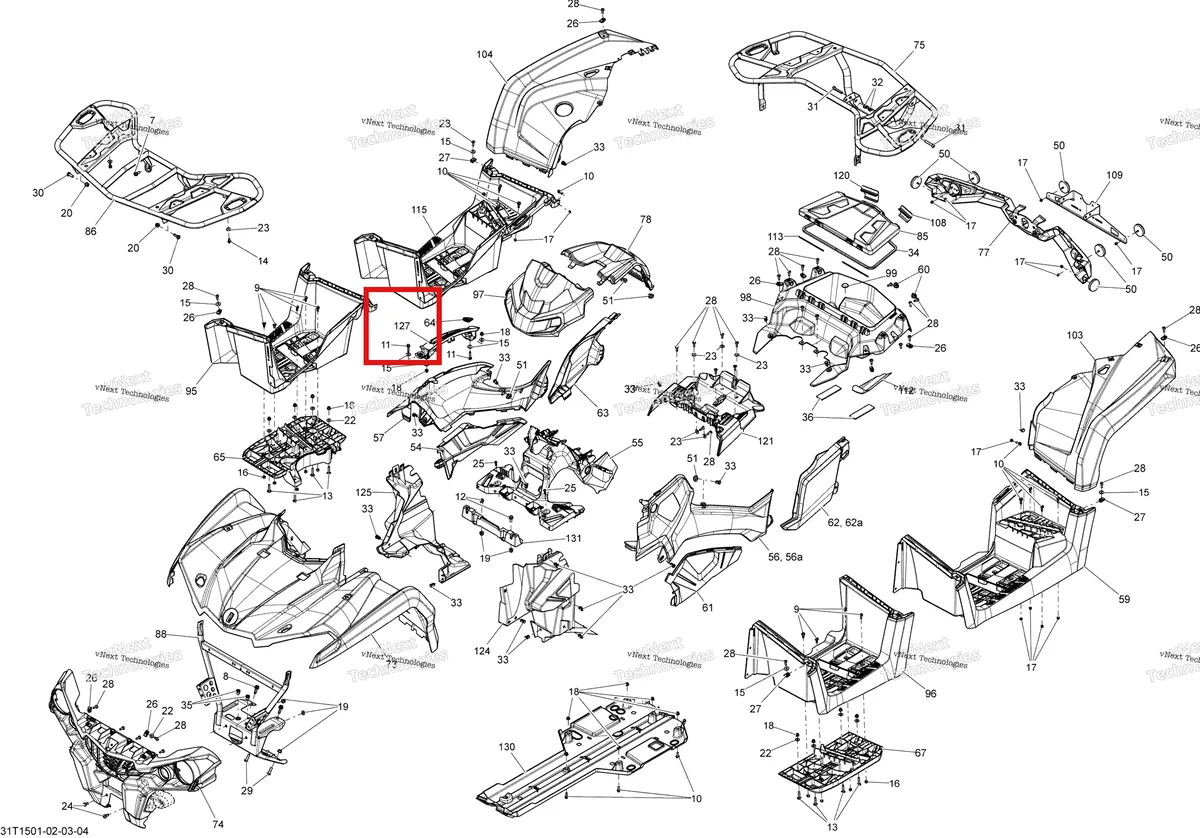 Деталь 705008003 на схеме узла 2015 Can-Am Outlander L 450 EFI Body And Accessories