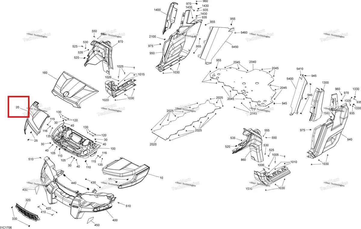 Деталь 705008145 на схеме узла 2017 Can-Am TRAXTER HD5 Body And Accessories