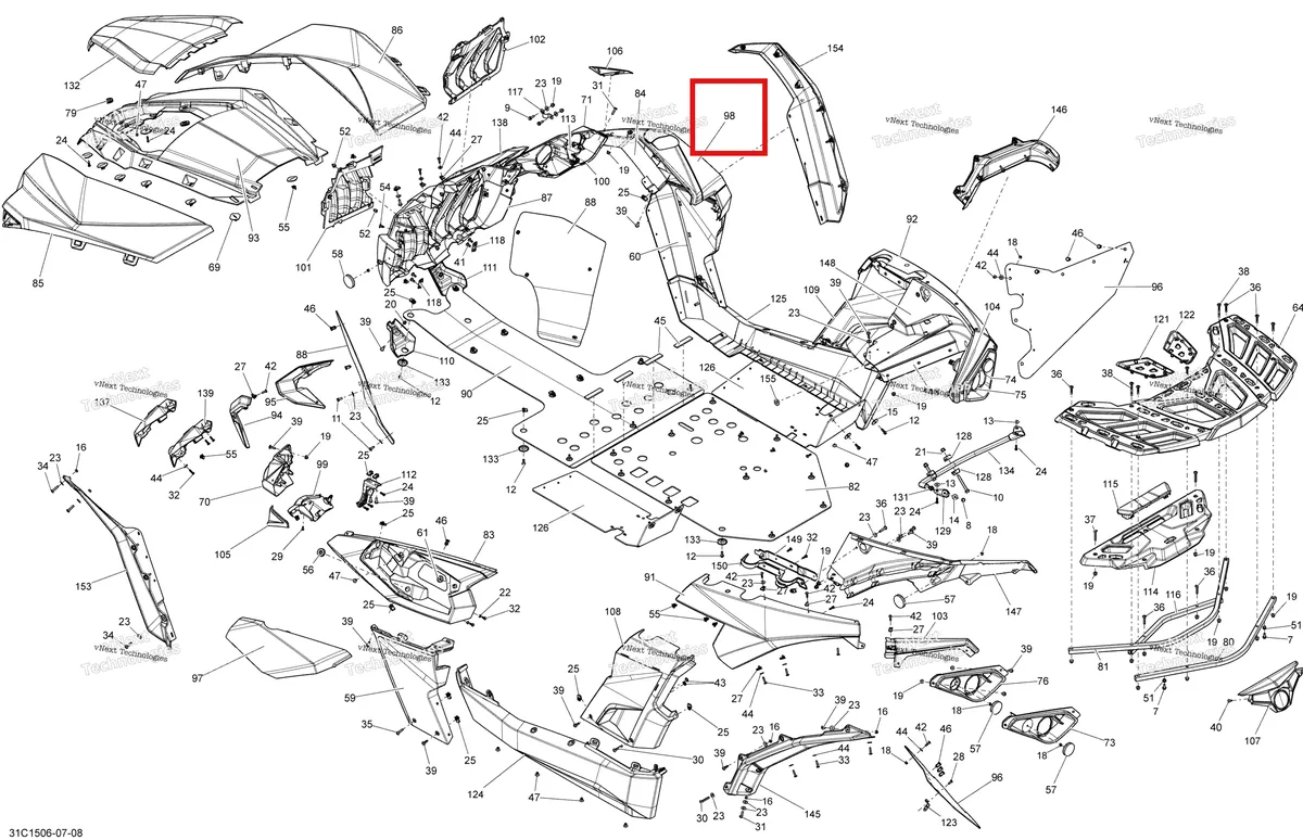 Деталь 705008478 на схеме узла 2015 Can-Am MAVERICK 1000_XMR Body And Accessories