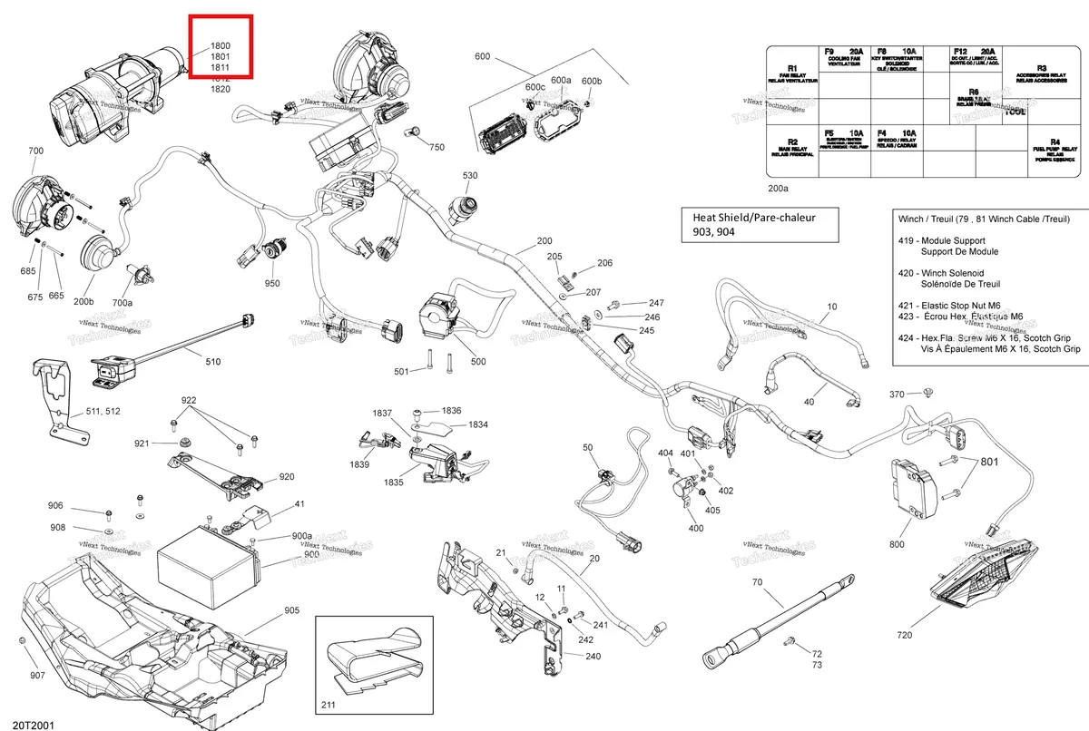 Деталь 705008546 на схеме узла 2020 Can-Am Outlander 450 EFI Electrical System