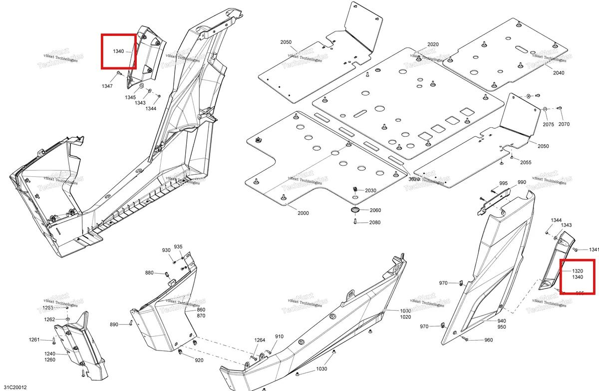 Деталь 705008672 на схеме узла 2020 Can-Am Commander 1000R EFI Body - Mid Section - Asphalt Grey