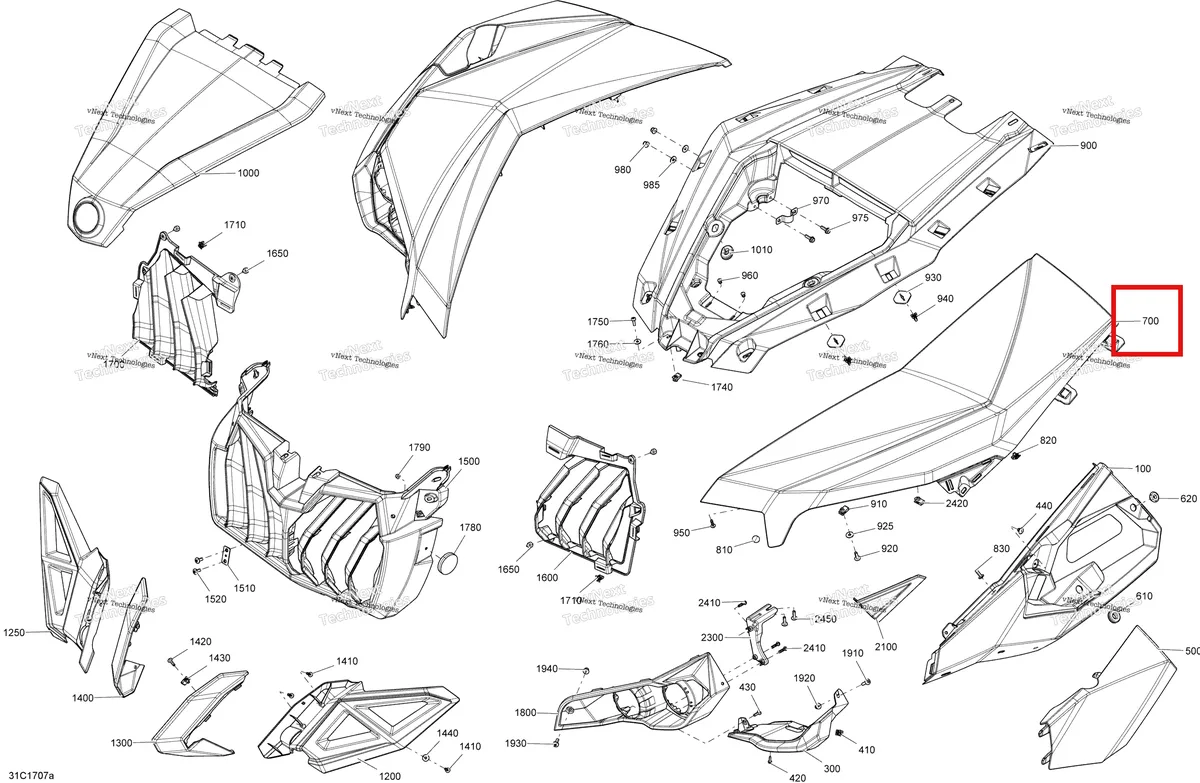 Деталь 705008947 на схеме узла 2017 Can-Am Maverick MAX Body And Accessories - Front Section All Models