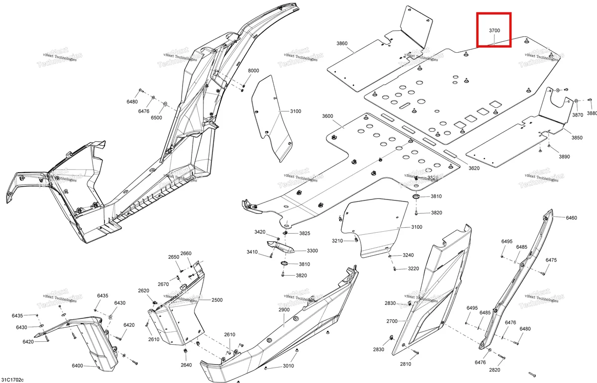 Деталь 705008958 на схеме узла 2017 Can-Am Maverick Body And Accessories - Middle Section All Models