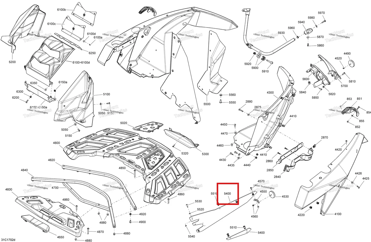 Деталь 705008988 на схеме узла 2017 Can-Am Maverick Body And Accessories - Rear Section All Models
