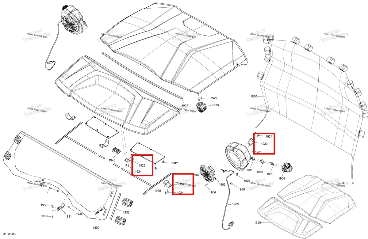 Деталь 705009030 на схеме узла 2019 Can-Am Commander 1000R EFI Body And Accessories - Accessories - Package Ltd