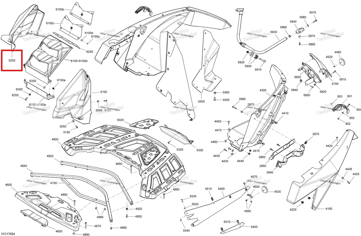 Деталь 705009047 на схеме узла 2017 Can-Am Maverick Body And Accessories - Rear Section All Models