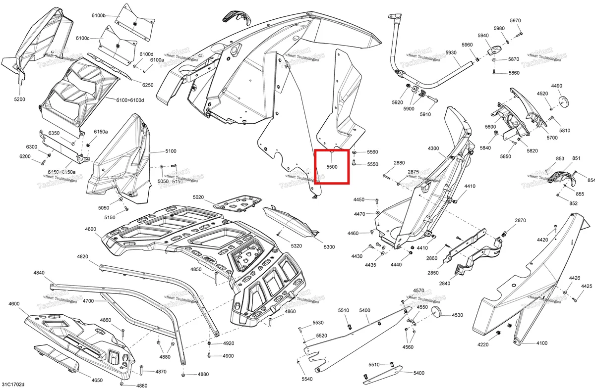 Деталь 705009143 на схеме узла 2017 Can-Am Maverick Body And Accessories - Rear Section All Models